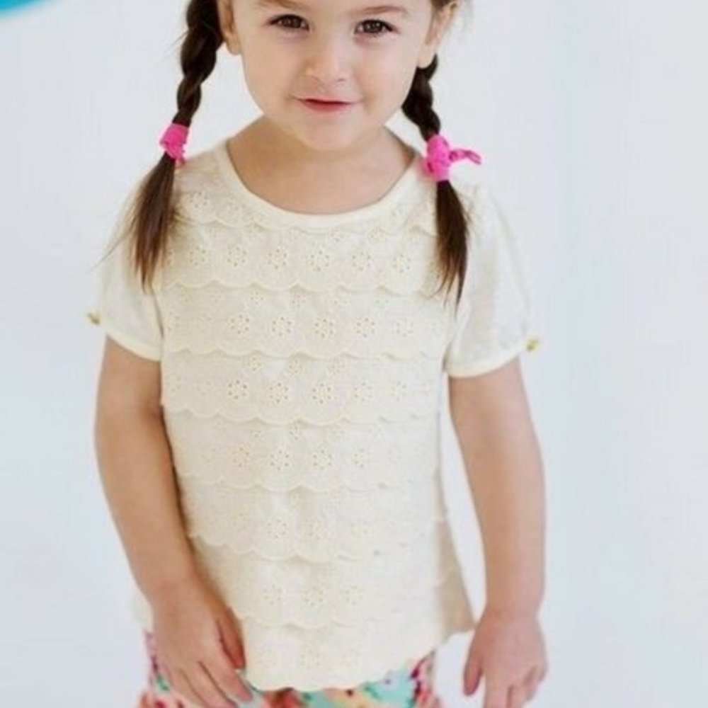 Matilda Jane Whipped Cream Eyelet Lace Ruffle Top